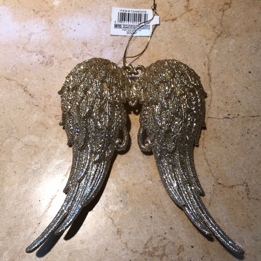 NWT Kurt S. Adler gold sparkly angel wing ornament